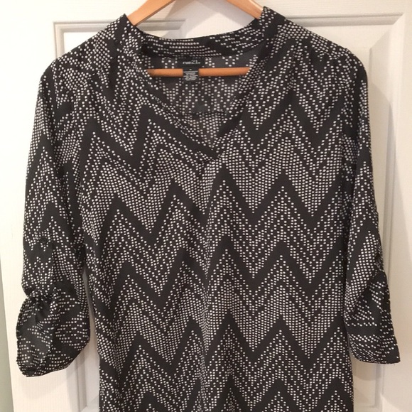 Black Chevron Blouse - Picture 1 of 4